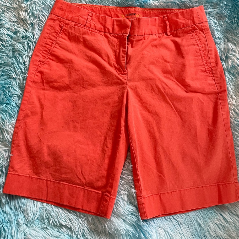 JCrew Bermuda Shorts Summer Weight Chino in Tangerine Size 4 EUC